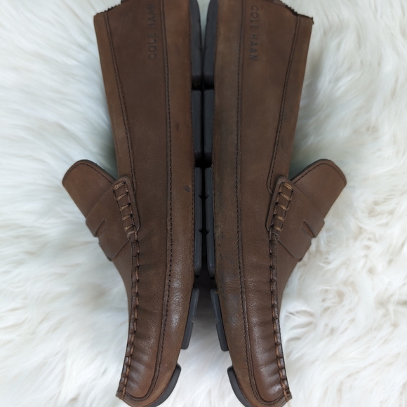 Cole Hann Wyatt Penny leather casual slipons, men's size 8.5, brown - Picture 6 of 10